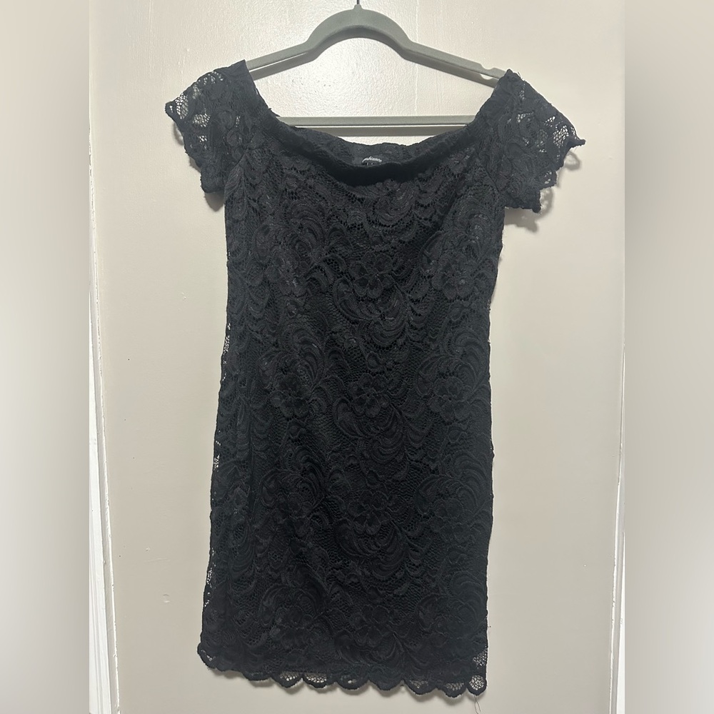 Ambiance Black Lace Mini Dress